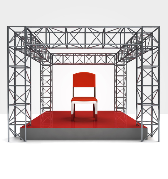 chair exhibition under steel framework construction - Photo, Image