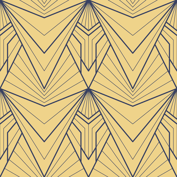 Vector art deco modern geometric tiles golden pattern - Vector, afbeelding