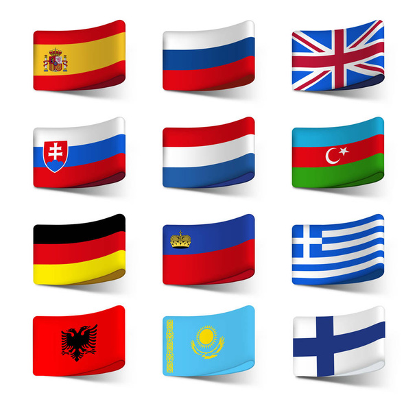 World flags icons set - Διάνυσμα, εικόνα