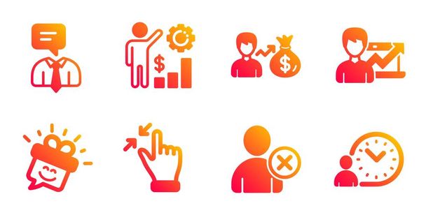 Conjunto de iconos de servicios de Sallary, Success business y Support. Vector
 - Vector, imagen