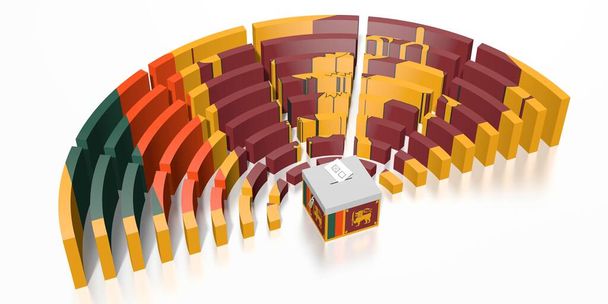 スリランカの議会選挙- 3Dレンダリング - 写真・画像