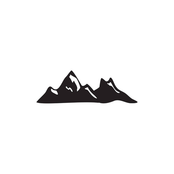 山の風景アイコンのロゴデザイン - ベクター画像