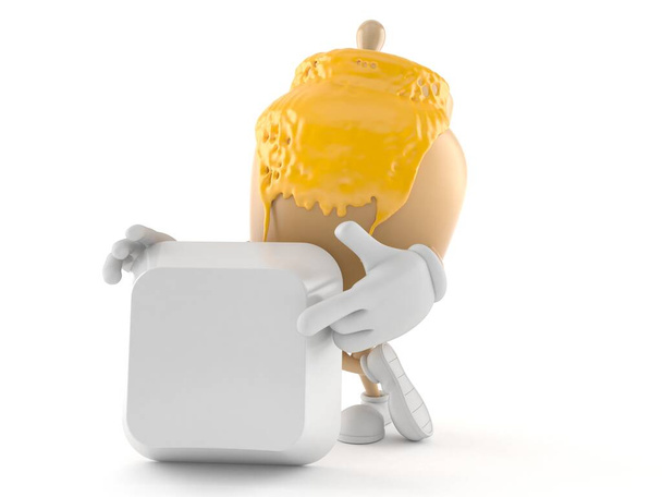 Honigglasfigur mit leerer Tastatur-Taste - Foto, Bild