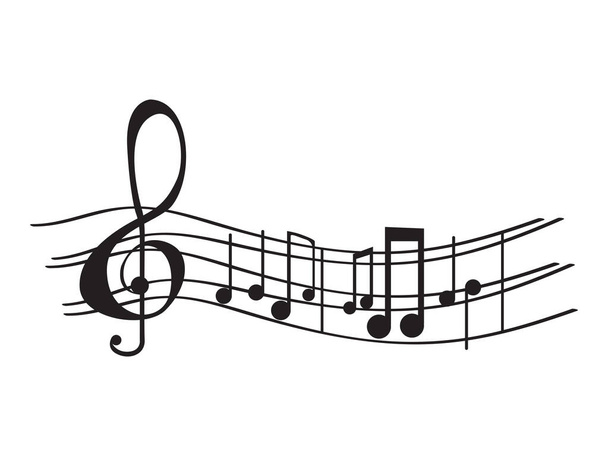 Изолированная музыкальная пентаграмма
 - Вектор,изображение