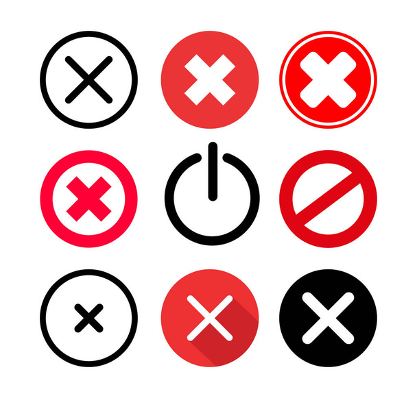 Set of cancel icon. Cancel sign symbol vector illustration. Isolated on white background. - Vector, Image