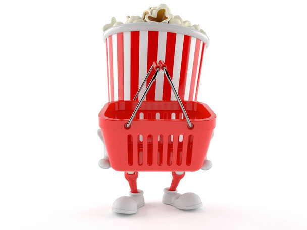 Popcorn-Figur mit Einkaufskorb - Foto, Bild