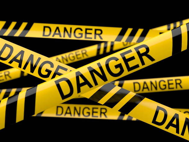 Cordon tape with danger text - Photo, Image