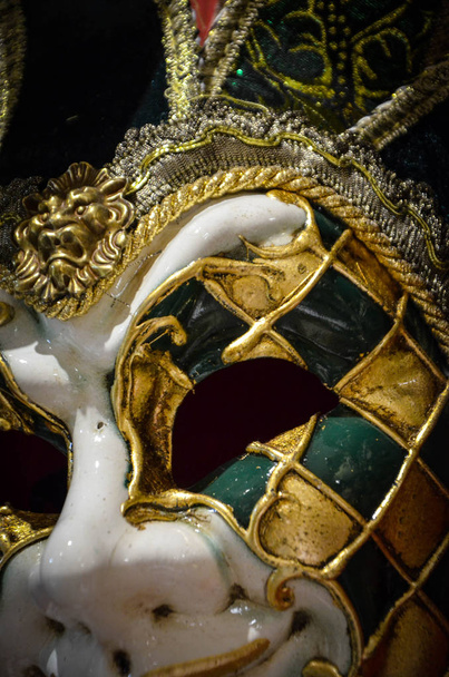 venetian mask close up view - carnival outfit - Фото, изображение