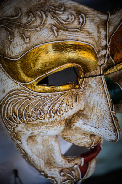 venetian mask close up view - carnival outfit - Photo, Image
