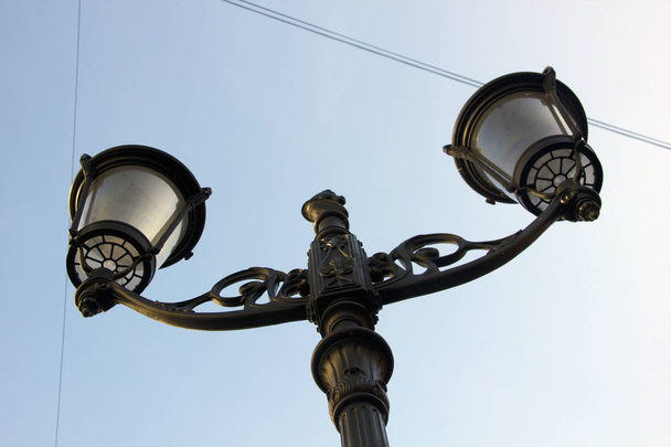 Evening lamp in St. Petersburg. Malaya konyushennaya street. - Photo, Image