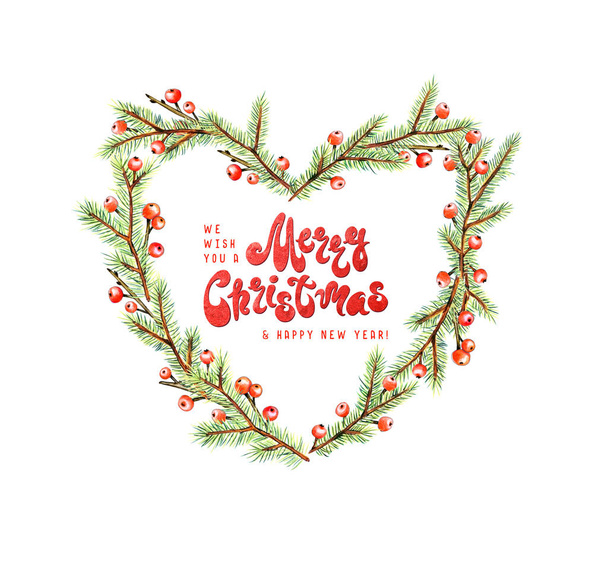 nahtloses Weihnachtsmuster mit Tannenbaum und fröhlichem Weihnachtsschriftzug. Hintergrund Weihnachtsurlaub - Foto, Bild