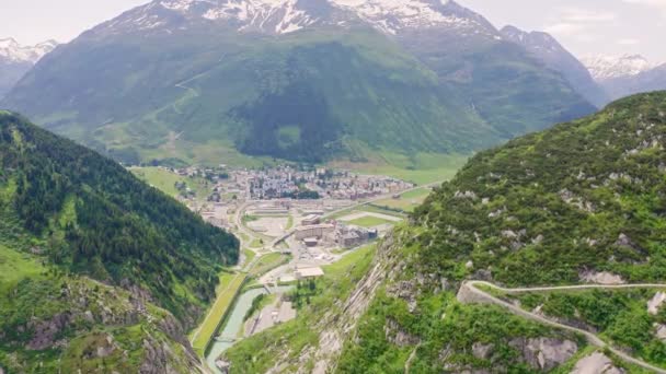 Curych, Švýcarsko. Panorama z města ze vzduchu. Pohled na Curyšské jezero. Limmat River Expiry Site. 4K - Záběry, video
