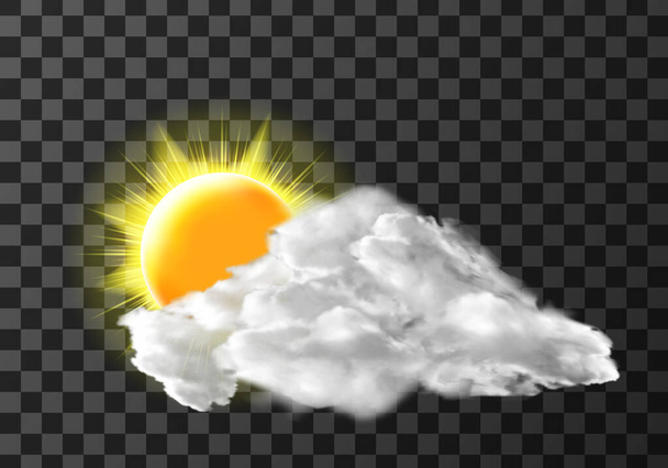 Couverture nuageuse lumière du soleil météo icône météorologique
 - Vecteur, image