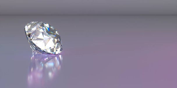 one diamond on the left side of the frame on a dark background - Foto, Imagem