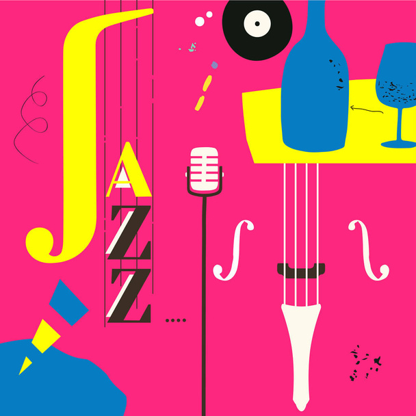 Jazz fesztivál plakát, egyszerű vektor illusztráció  - Vektor, kép