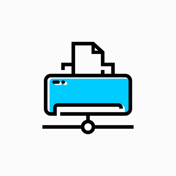 Icono de tecnología y computadoras, Icono de impresora simple
 - Vector, Imagen