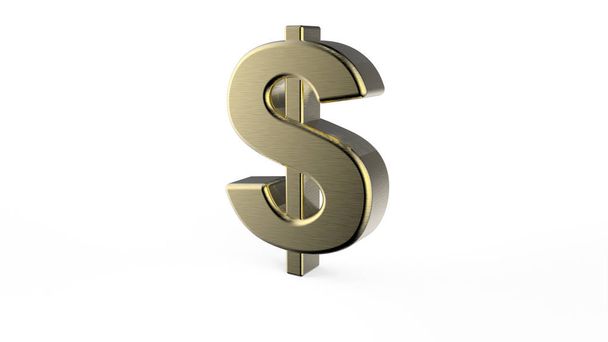 Stock Photo - Sign of dollar on white isolated background. 3d - Foto, Imagen