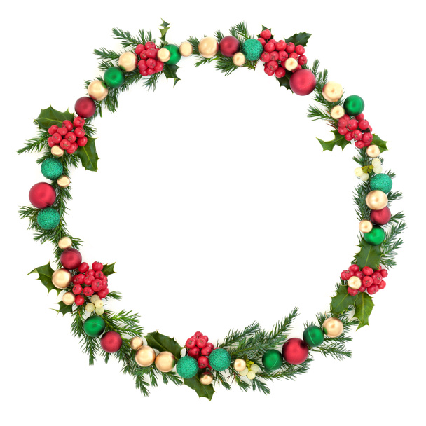 Corona de Navidad con Flora de Invierno y Baubles
  - Foto, imagen