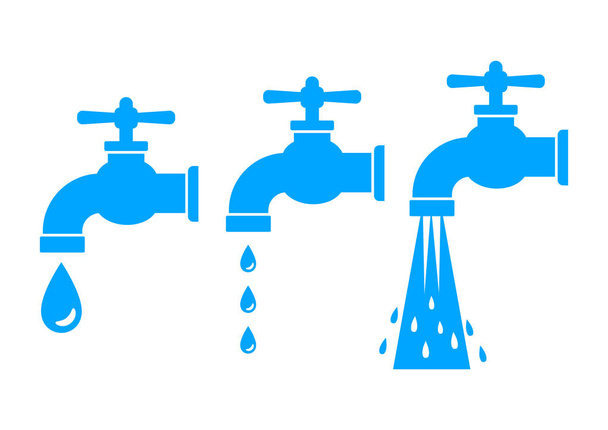 Faucet vector icons on white background - Vector, Image
