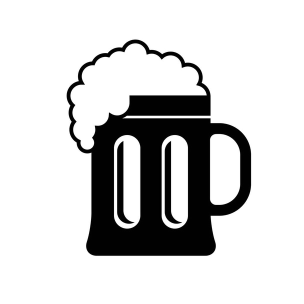 Beyaz arkaplanda bira vektör simgesi, alkollü içecek   - Vektör, Görsel