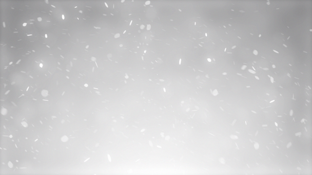 Snow on abstract silver bokeh background, art video illustration. - Footage, Video