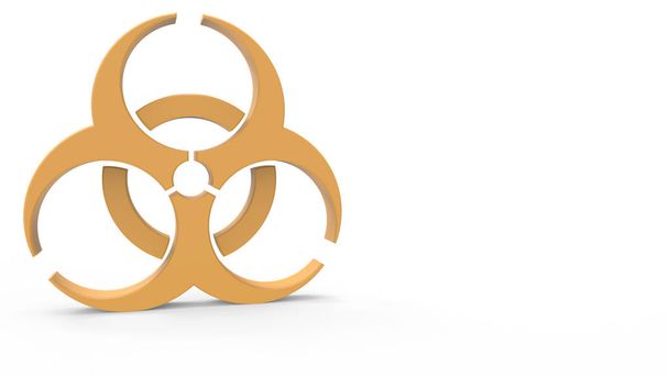 orange biohazard symbol 3d-stock image. - 写真・画像