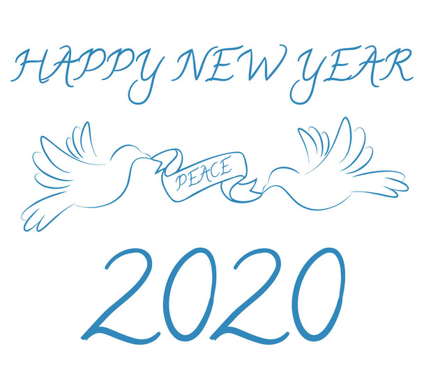 Bonne année 2020 avec symbole de paix
 - Photo, image
