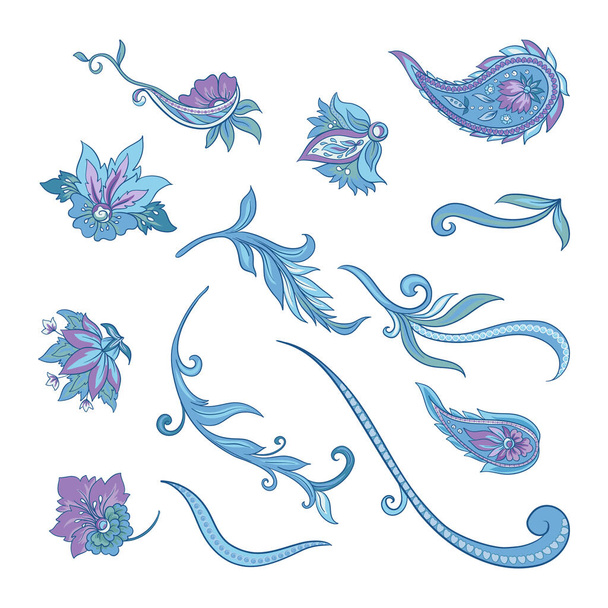 Pattern with traditional paisley. Floral vector - Vektor, Bild