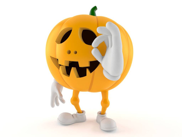 Halloween personaggio zucca con gesto ok
 - Foto, immagini