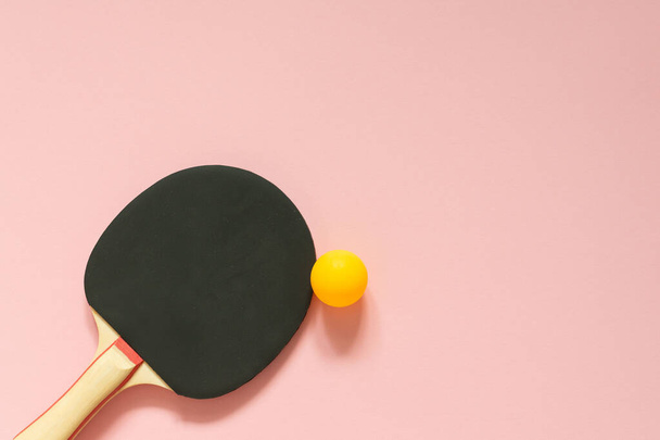 Black tennis ping pong racket isolated - Photo, Image