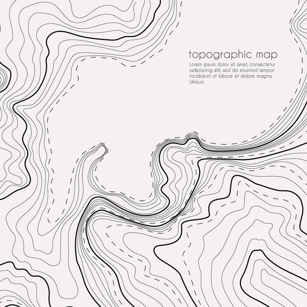 Map line of topography. Vector abstract topographic map concept with space for your copy. Black and white wave. Abstract paper cut. Abstract colorful waves. Wavy banners. Color geometric form - Vector, Image