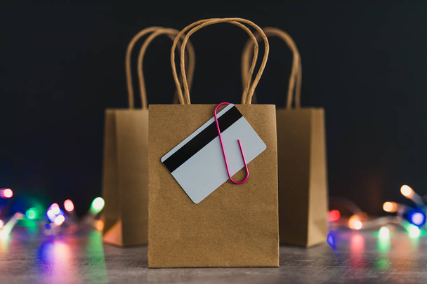 marketing success conceptual still-life, shopping bag with payme - Foto, Imagen