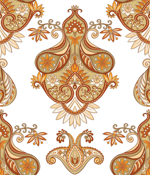 Pattern with traditional paisley. Floral vector - Vector, imagen