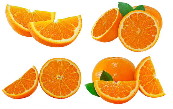 Fresh orange fruit isolated on white - Foto, imagen