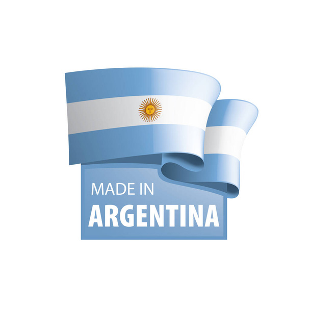 Флаг Аргентины, векторная иллюстрация на белом фоне
 - Вектор,изображение