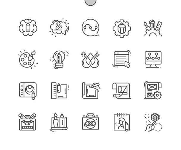 Creative skills Well-crafted Pixel Perfect Vector Thin Line Icons 30 2x rács webes grafikához és alkalmazásokhoz. Egyszerű minimális piktogram - Vektor, kép