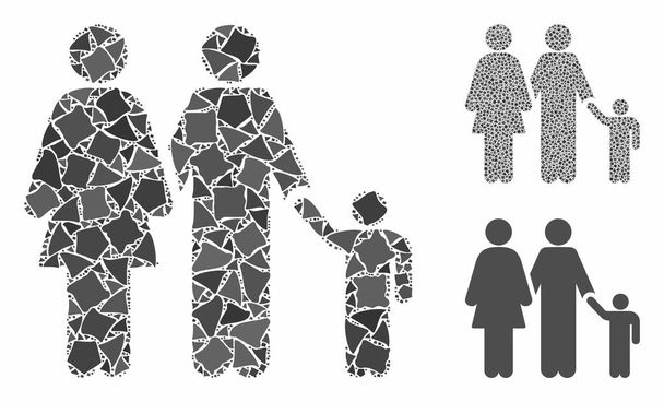 Family Mosaic Icon of Trembly Parts - Vector, Image
