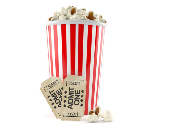 Popcorn met Tickets - Foto, afbeelding