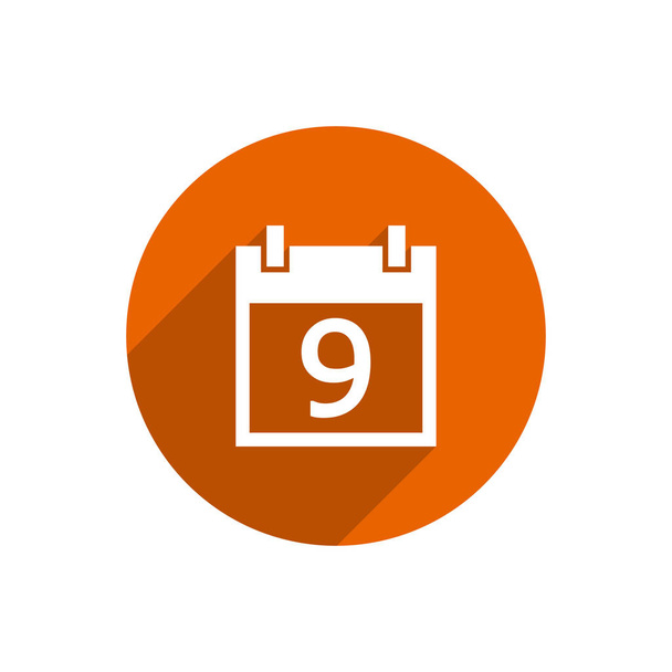 egyszerű kalender ikon kör narancs - Vektor, kép