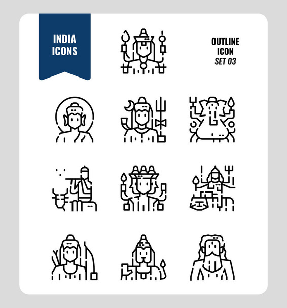 Ensemble icône Inde 3
.  - Vecteur, image