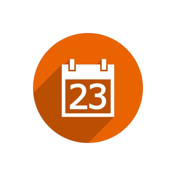 egyszerű kalender ikon kör narancs - Vektor, kép