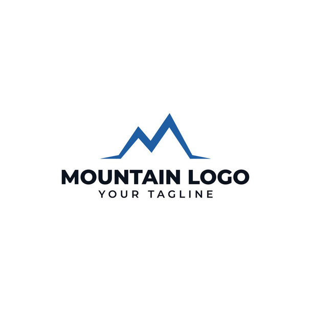 Eerste letter M Simple Mountain Peak, Hill, Valley Logo Design - Vector, afbeelding
