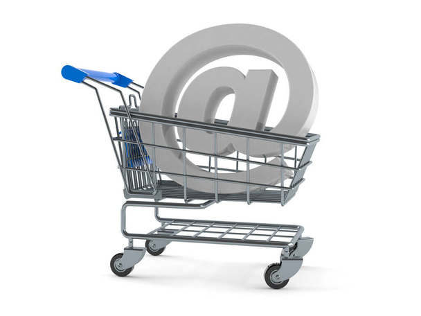 電子メールのシンボルとショッピング カート - 写真・画像