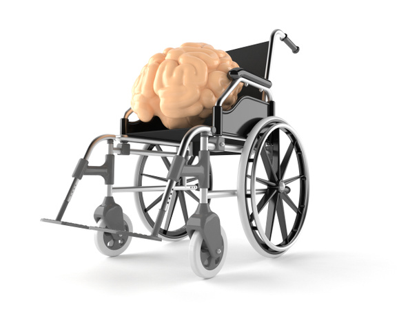 Wheelchair with brain - Photo, Image