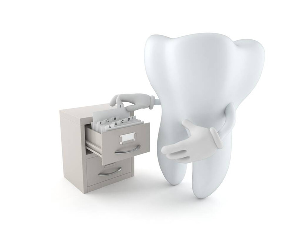 Personagem de dente com arquivo
 - Foto, Imagem