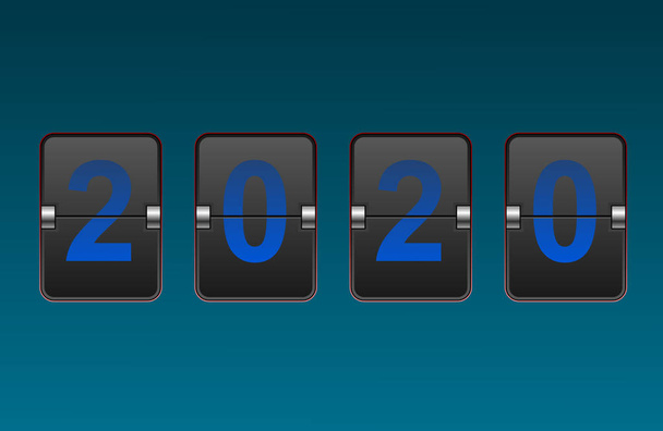 Números do relógio de aleta de dígito 2020
. - Vetor, Imagem