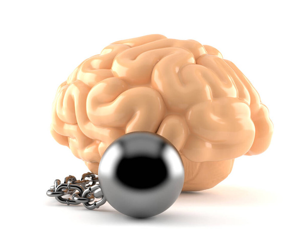 Brain with prison ball - Photo, Image