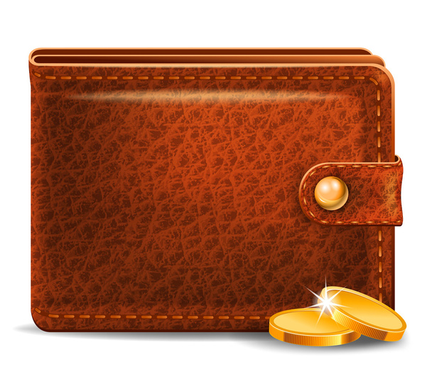 Leather wallet - Vector, Image