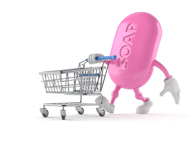 Personaje de jabón con carrito de compras
 - Foto, imagen