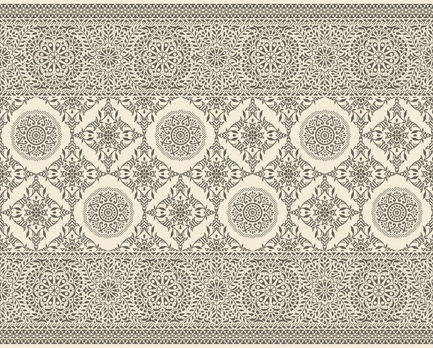 Seamless vintage floral border with traditional Asian design elements - Photo, Image
